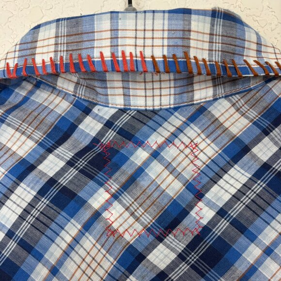 Upcycled Vintage Levi Plaid Button Front Shirt Wearable Art - Picture 10 of 16